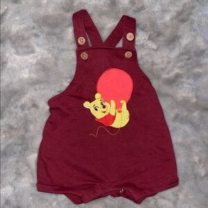 Disney Baby Winnie the Pooh Maroon Balloon Romper 6M